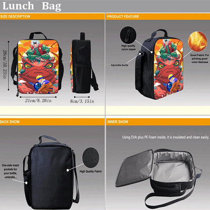 Insulated Naruto Lunch Bag Portable Lunch Tote - ChildAngle