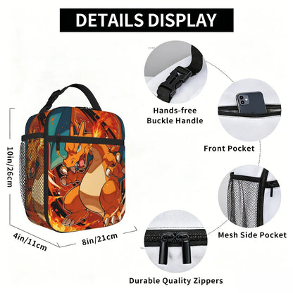 Pikachu Charizard Flareon Pokemon Insulated Lunch Bag Portable Lunch Tote - ChildAngle