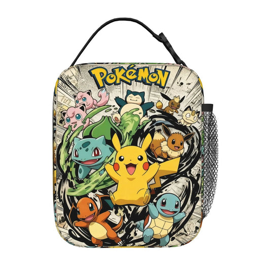 Pikachu Charizard Flareon Pokemon Insulated Lunch Bag Portable Lunch Tote - ChildAngle
