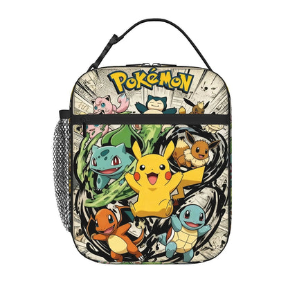 Pikachu Charizard Flareon Pokemon Insulated Lunch Bag Portable Lunch Tote - ChildAngle