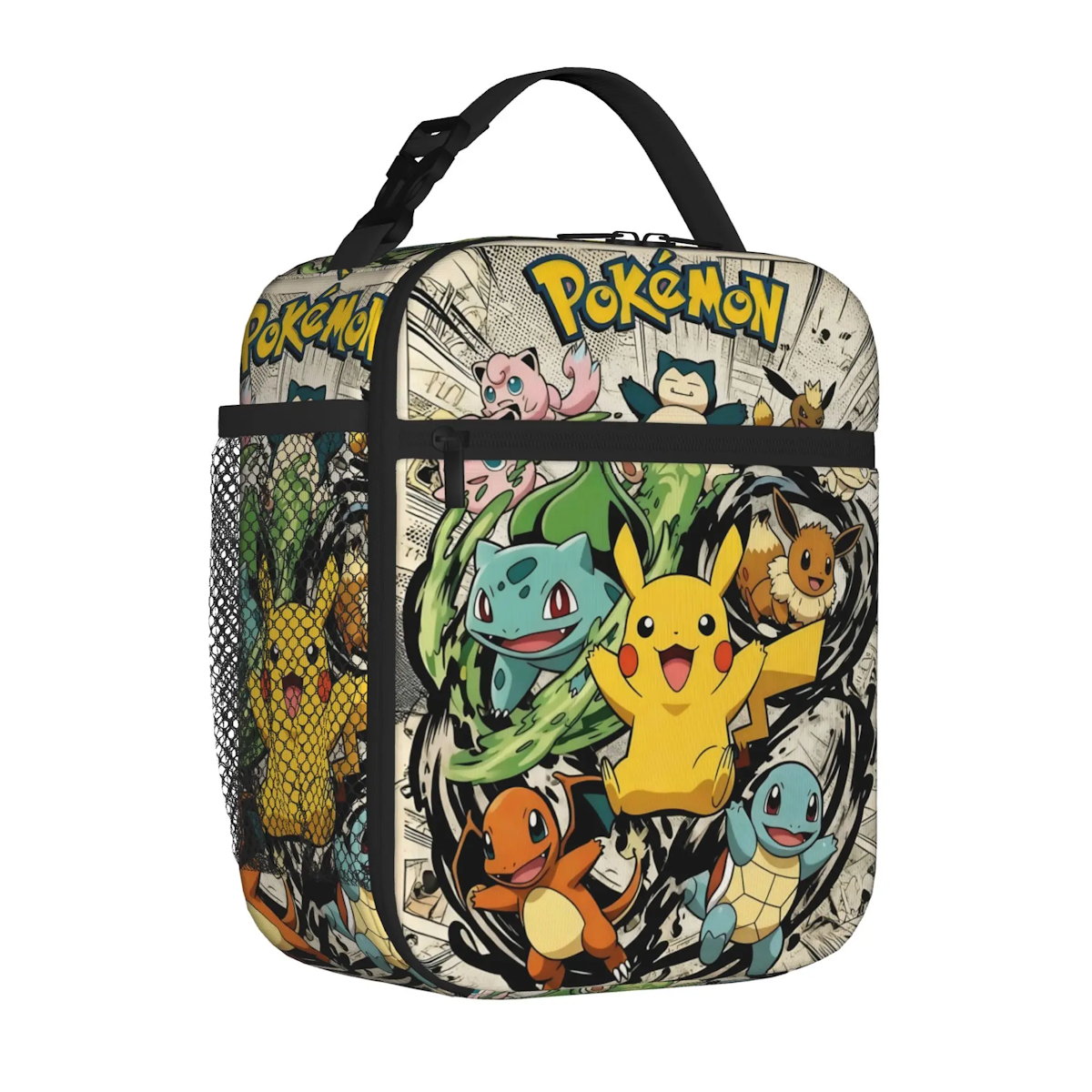 Pikachu Charizard Flareon Pokemon Insulated Lunch Bag Portable Lunch Tote - ChildAngle