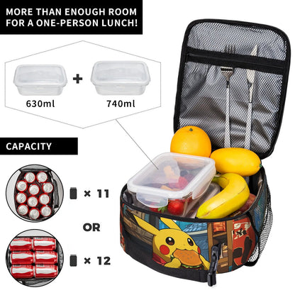 Pikachu Charizard Flareon Pokemon Insulated Lunch Bag Portable Lunch Tote - ChildAngle