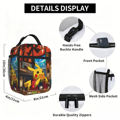 Pikachu Charizard Flareon Pokemon Insulated Lunch Bag Portable Lunch Tote - ChildAngle