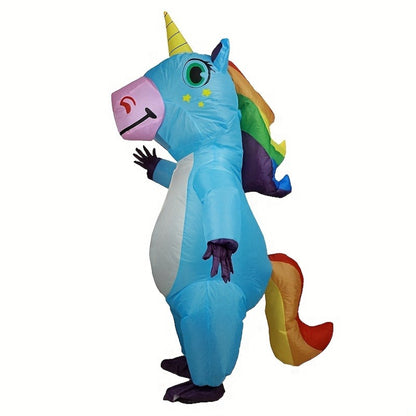 Kids Blow Up Unicorn Costume Pony Halloween - ChildAngle