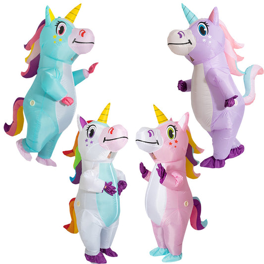 Kids Blow Up Unicorn Costume Pony Halloween - ChildAngle