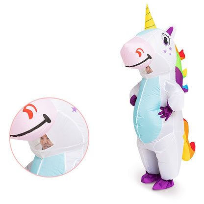 Kids Blow Up Unicorn Costume Pony Halloween - ChildAngle