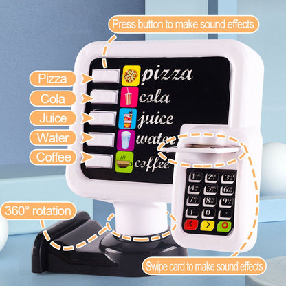 Kids Pretend Play Coffee Maker Hamburger Pizza & Dessert Station with Cash Register - ChildAngle