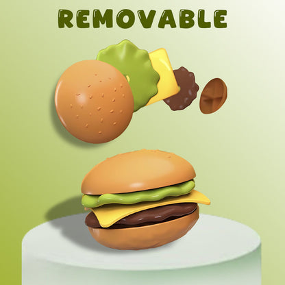 Kids Pretend Play Hamburger and Dessert Stand with Ordering Machine - ChildAngle