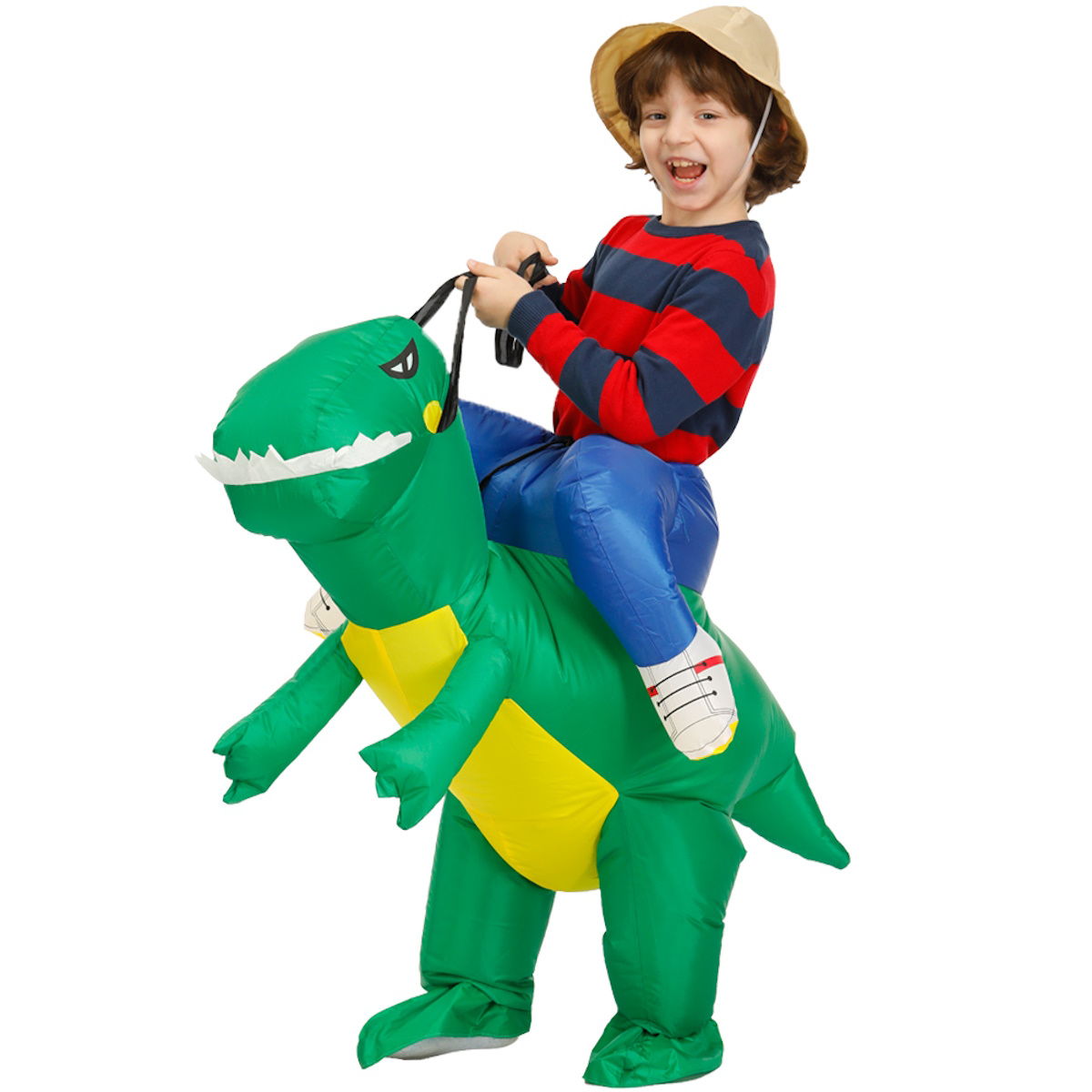 Kids Riding Dinosaur Costume Halloween Blow up Costume - ChildAngle
