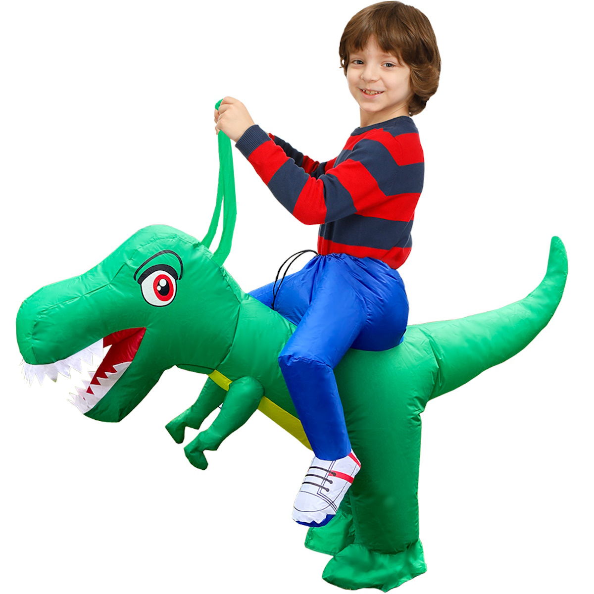 Kids Riding Dinosaur Costume Halloween Blow up Costume - ChildAngle