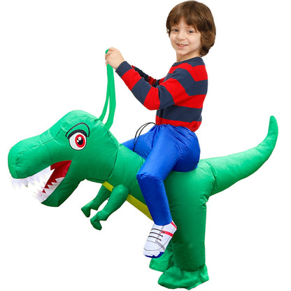 Kids Riding Dinosaur Costume Halloween Blow up Costume - ChildAngle