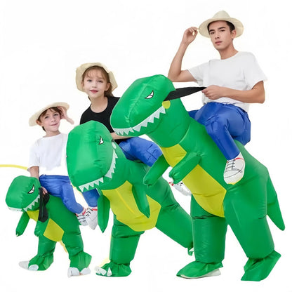Kids Riding Dinosaur Costume Halloween Blow up Costume - ChildAngle