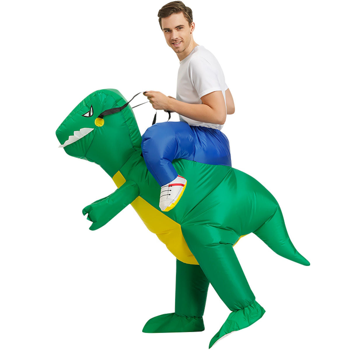 Kids Riding Dinosaur Costume Halloween Blow up Costume - ChildAngle