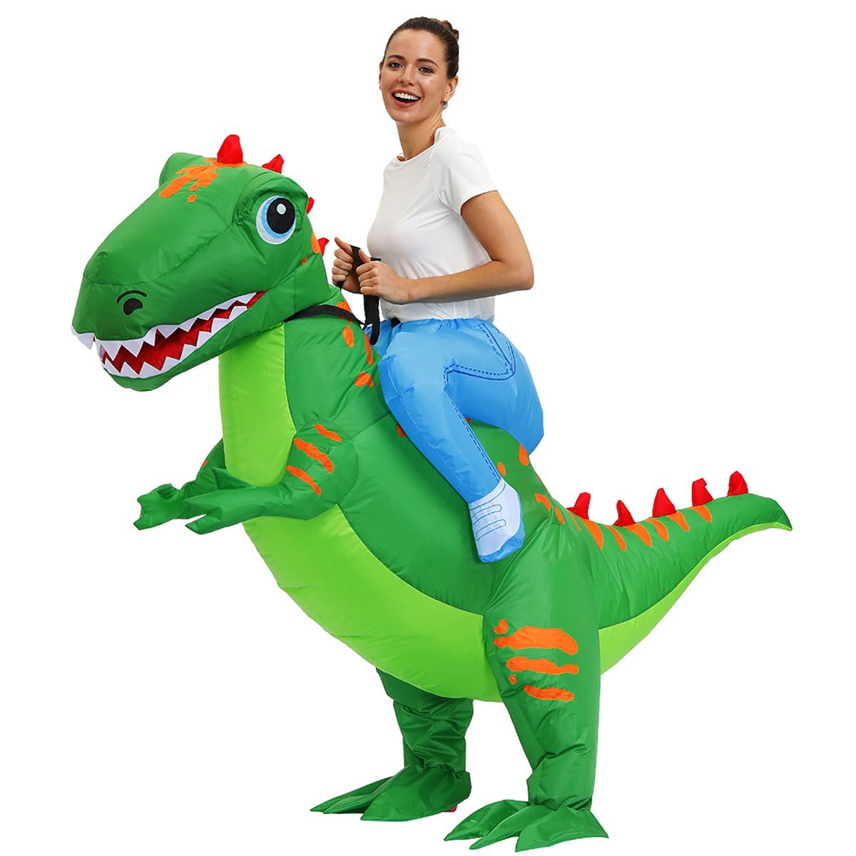 Kids Riding Dinosaur Costume Halloween Blow up Costume - ChildAngle