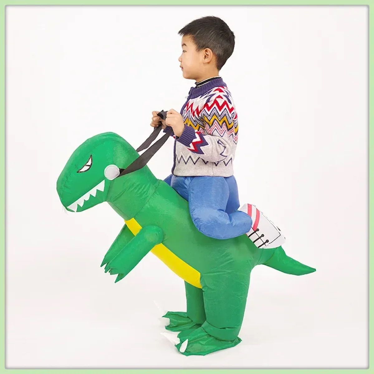 Kids Riding Dinosaur Costume Halloween Blow up Costume - ChildAngle