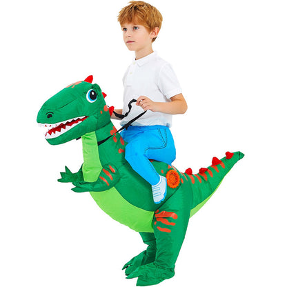 Kids Riding Dinosaur Costume Halloween Blow up Costume - ChildAngle