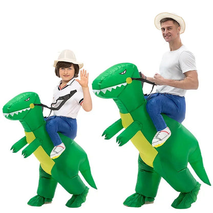 Kids Riding Dinosaur Costume Halloween Blow up Costume - ChildAngle