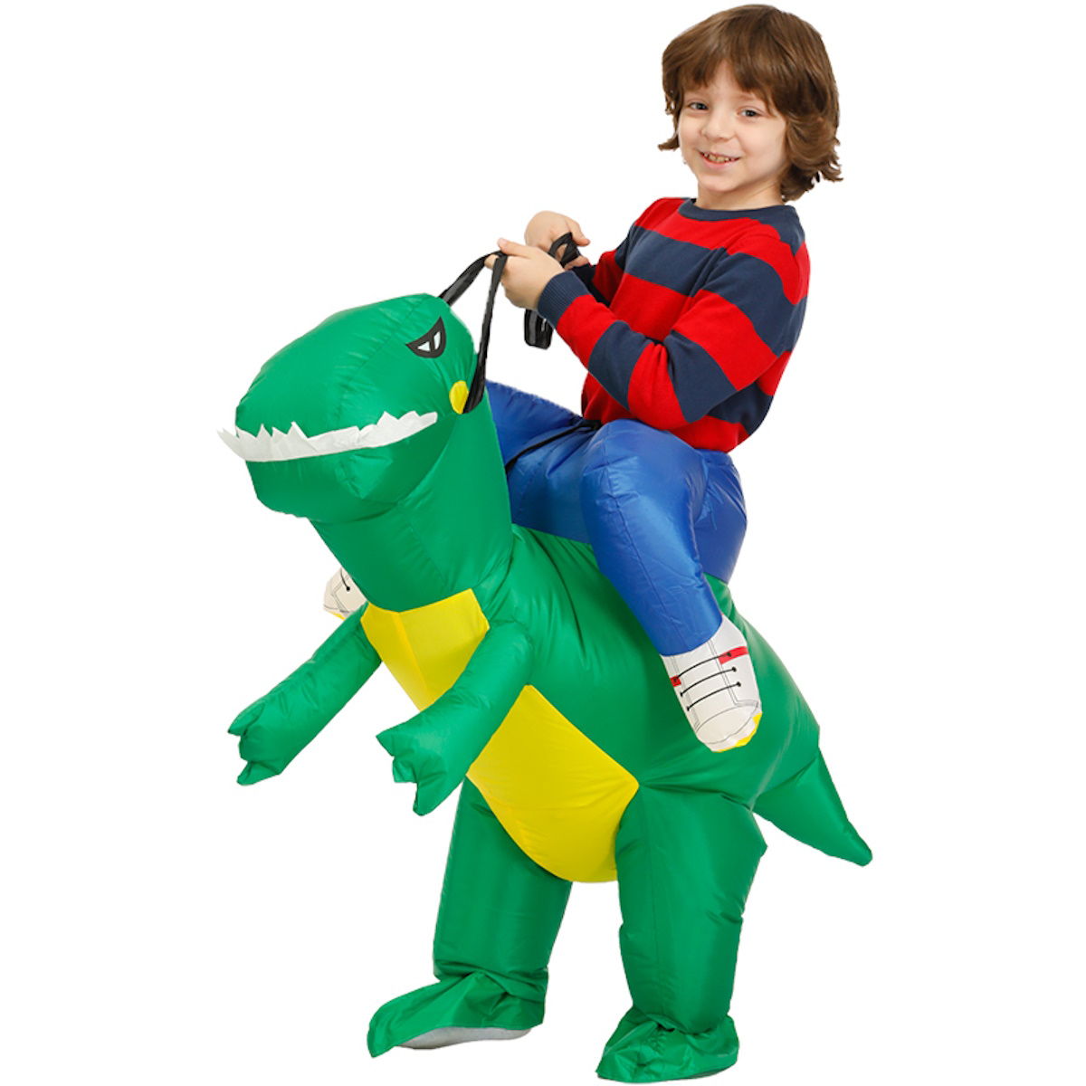 Kids Riding Dinosaur Costume Halloween Blow up Costume - ChildAngle
