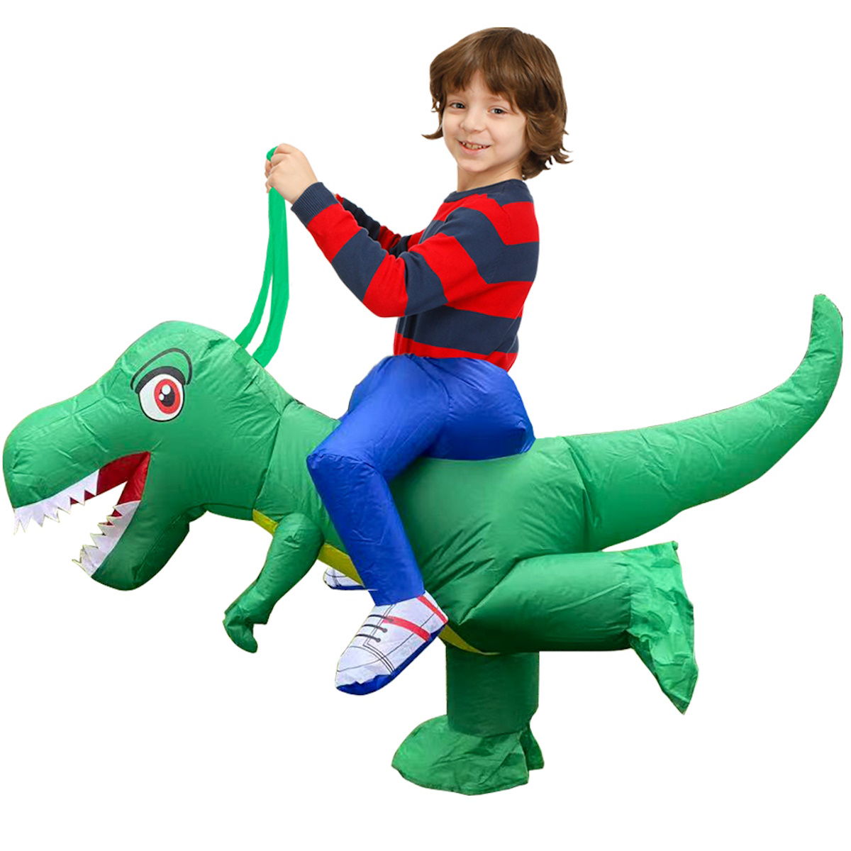 Kids Riding Dinosaur Costume Halloween Blow up Costume - ChildAngle