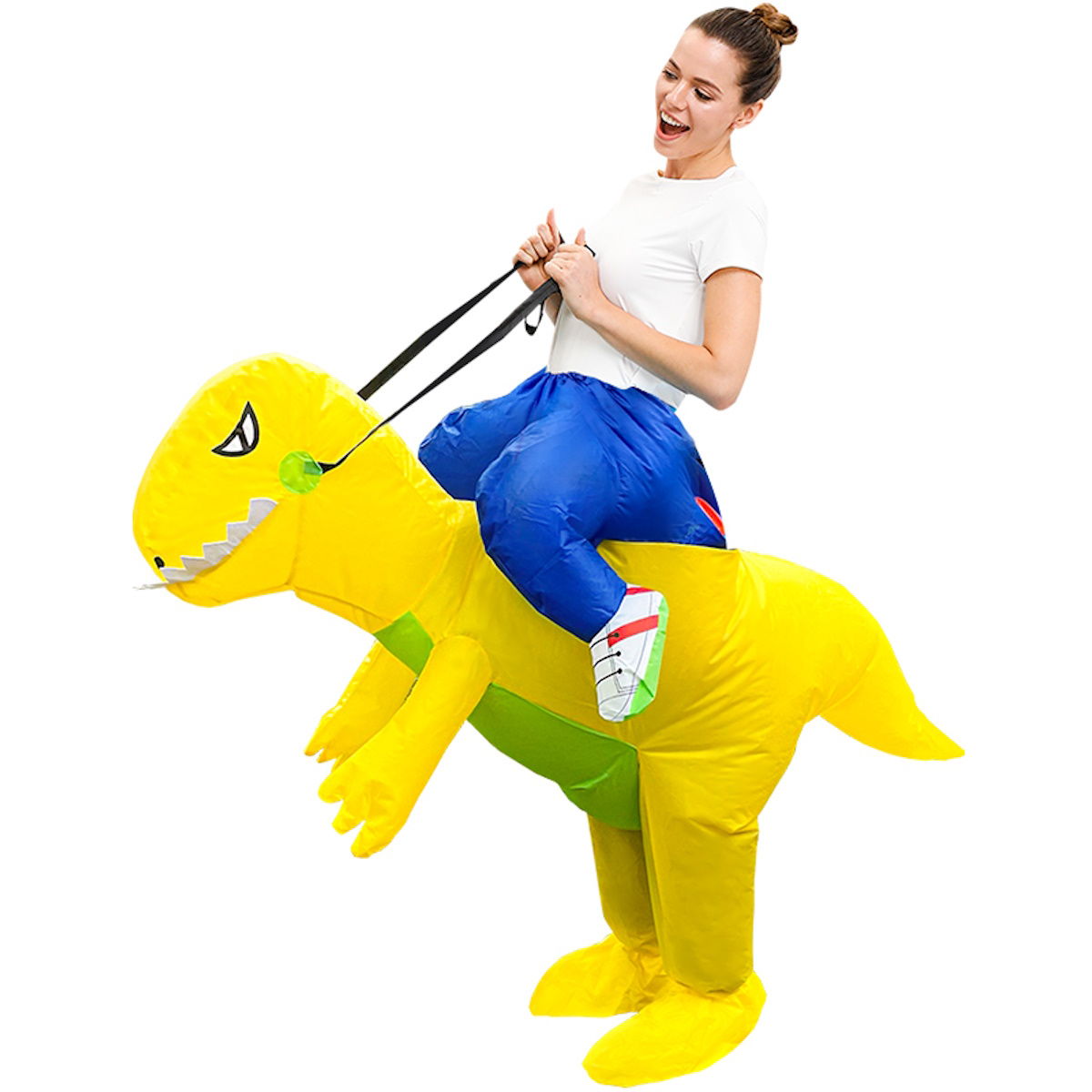 Kids Riding Dinosaur Costume Halloween Blow up Costume - ChildAngle