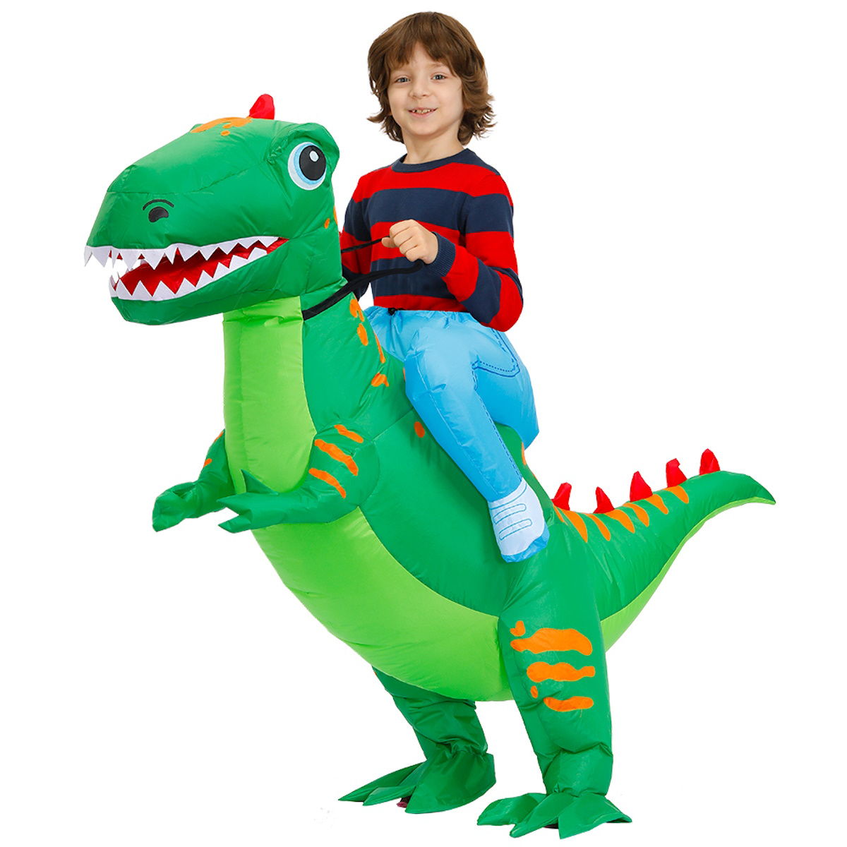 Kids Riding Dinosaur Costume Halloween Blow up Costume - ChildAngle