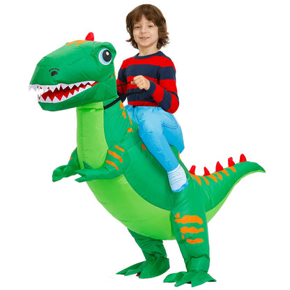 Kids Riding Dinosaur Costume Halloween Blow up Costume - ChildAngle