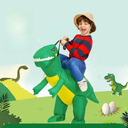 Kids Riding Dinosaur Costume Halloween Blow up Costume - ChildAngle