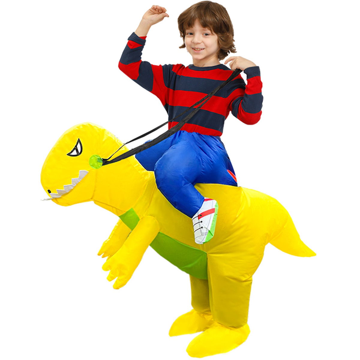 Kids Riding Dinosaur Costume Halloween Blow up Costume - ChildAngle