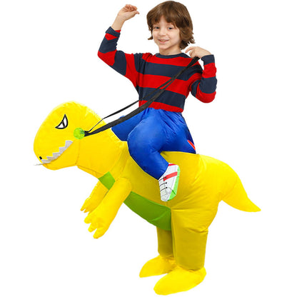 Kids Riding Dinosaur Costume Halloween Blow up Costume - ChildAngle