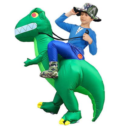 Kids Riding Dinosaur Costume Halloween Blow up Costume - ChildAngle