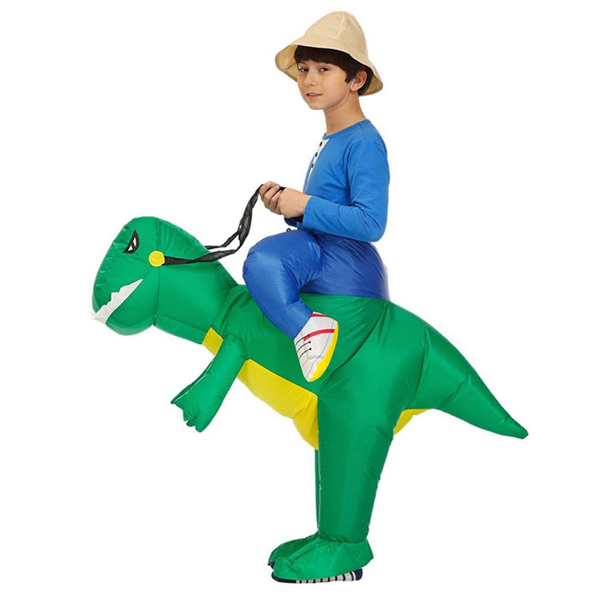 Kids Riding Dinosaur Costume Halloween Blow up Costume - ChildAngle