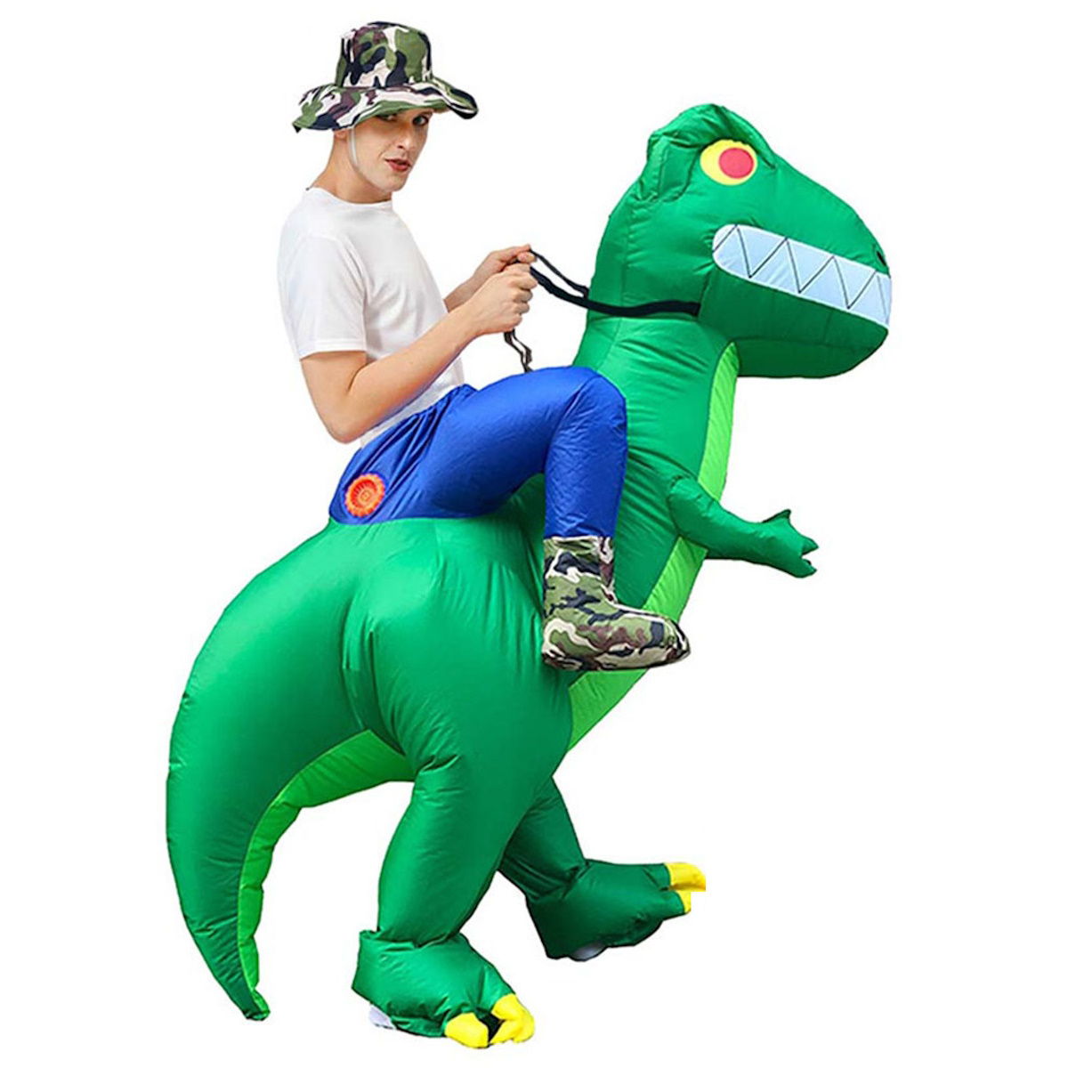 Kids Riding Dinosaur Costume Halloween Blow up Costume - ChildAngle