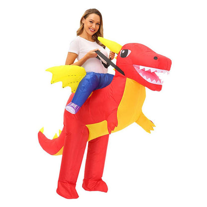 Kids Riding Dinosaur Costume Halloween Blow up Costume - ChildAngle