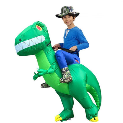 Kids Riding Dinosaur Costume Halloween Blow up Costume - ChildAngle