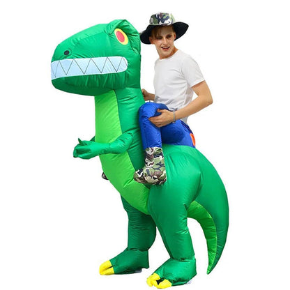 Kids Riding Dinosaur Costume Halloween Blow up Costume - ChildAngle