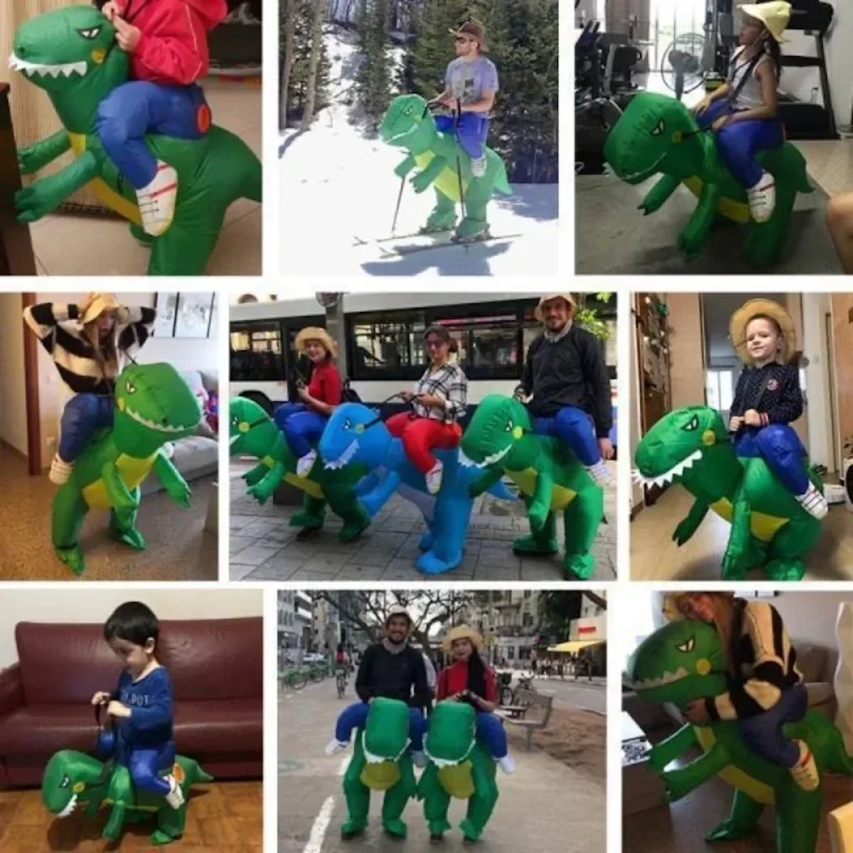 Kids Riding Dinosaur Costume Halloween Blow up Costume - ChildAngle