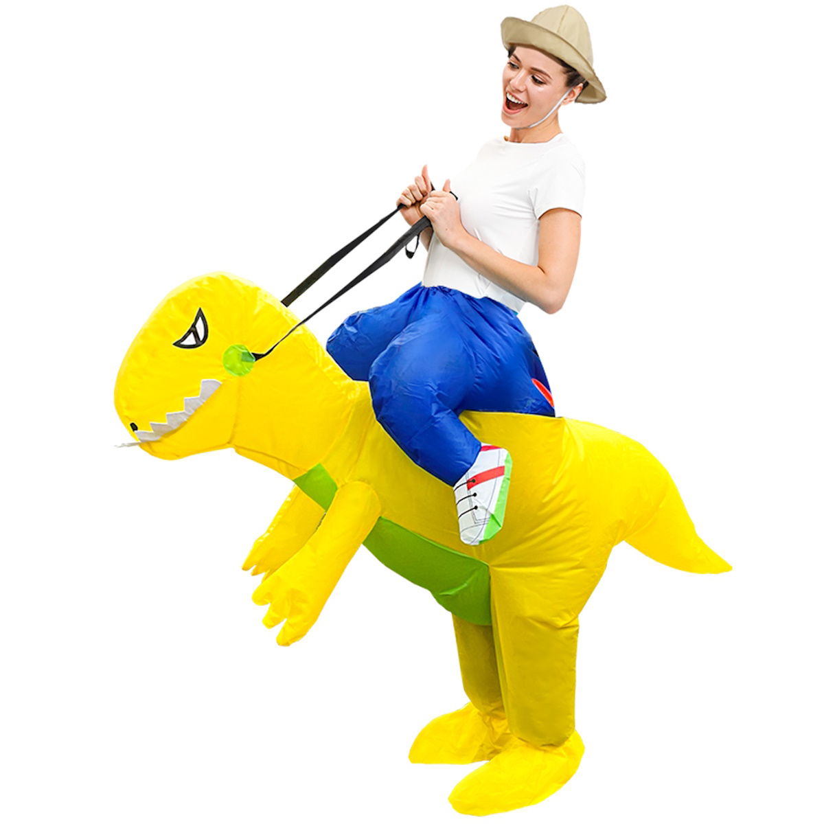 Kids Riding Dinosaur Costume Halloween Blow up Costume - ChildAngle