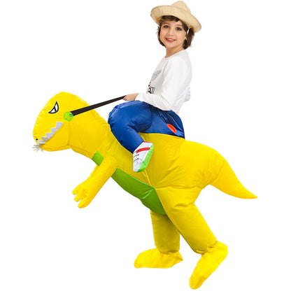 Kids Riding Dinosaur Costume Halloween Blow up Costume - ChildAngle