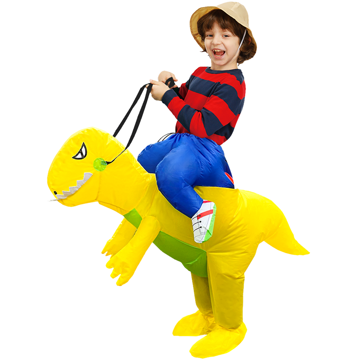 Kids Riding Dinosaur Costume Halloween Blow up Costume - ChildAngle