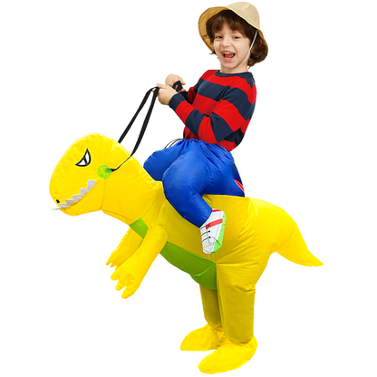 Kids Riding Dinosaur Costume Halloween Blow up Costume - ChildAngle