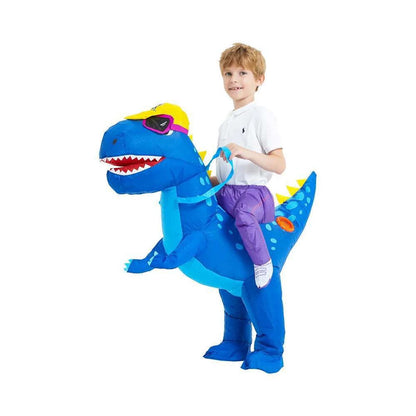Kids Riding Dinosaur Costume Halloween Blow up Costume - ChildAngle