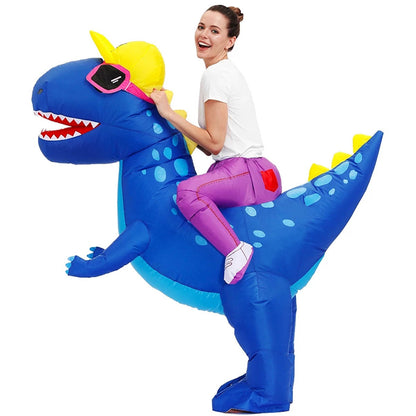 Kids Riding Dinosaur Costume Halloween Blow up Costume - ChildAngle
