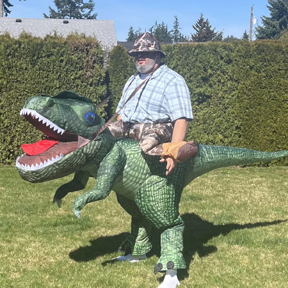 Kids Riding T Rex Costume Halloween Blow up Costume - ChildAngle