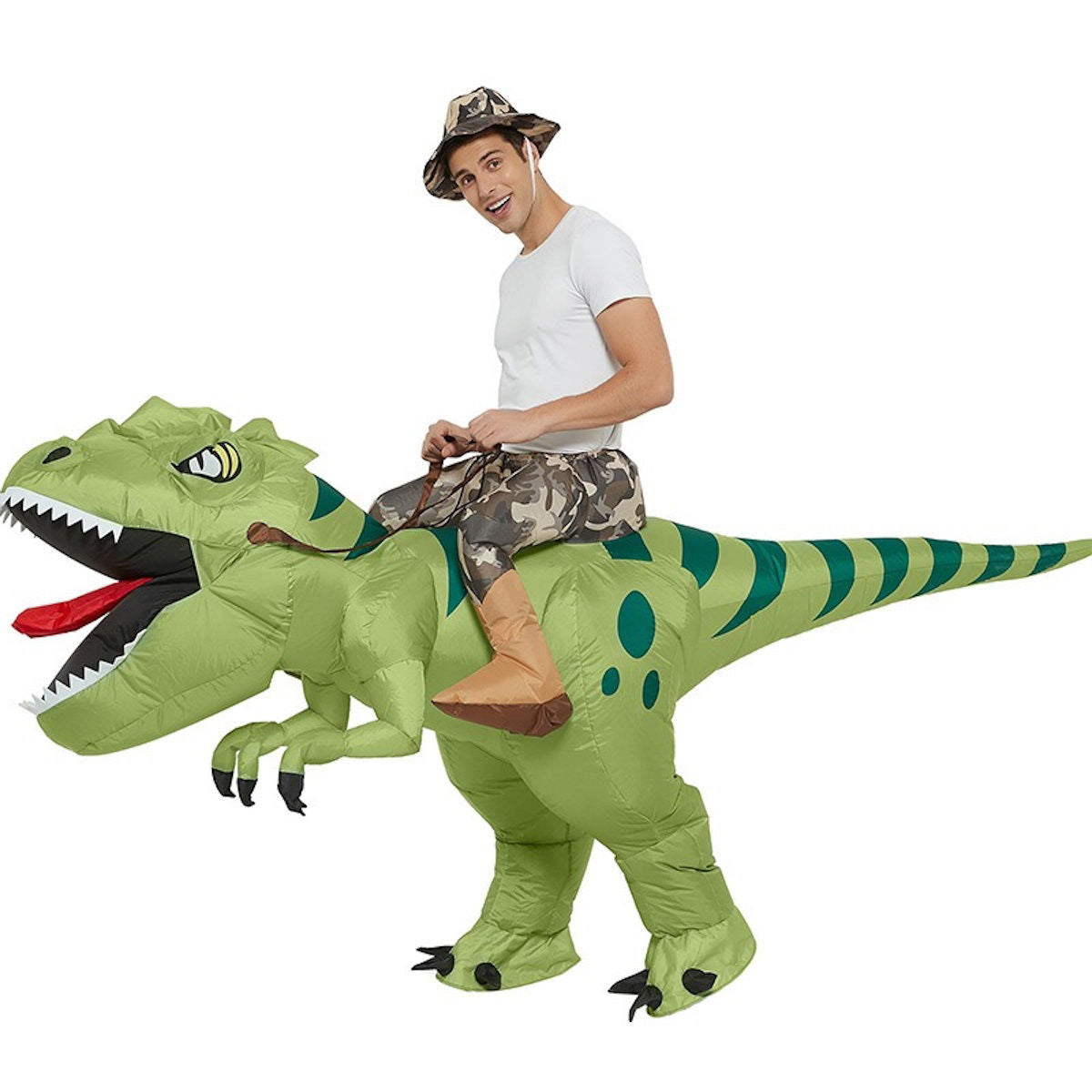 Kids Riding T Rex Costume Halloween Blow up Costume - ChildAngle