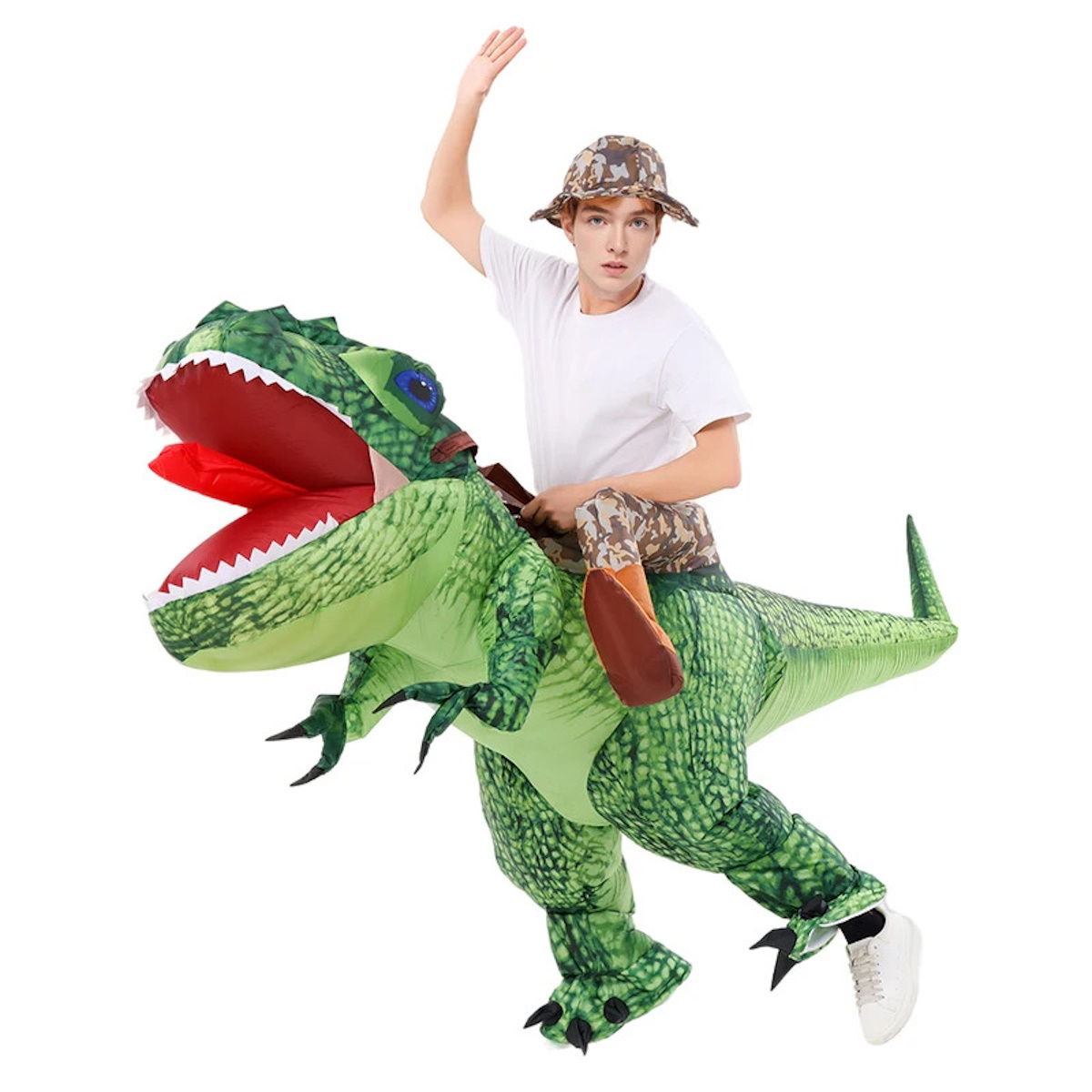 Kids Riding T Rex Costume Halloween Blow up Costume - ChildAngle
