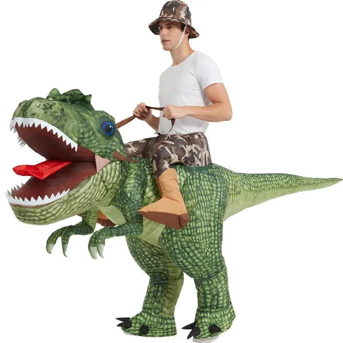 Kids Riding T Rex Costume Halloween Blow up Costume - ChildAngle