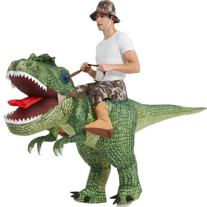Kids Riding T Rex Costume Halloween Blow up Costume - ChildAngle