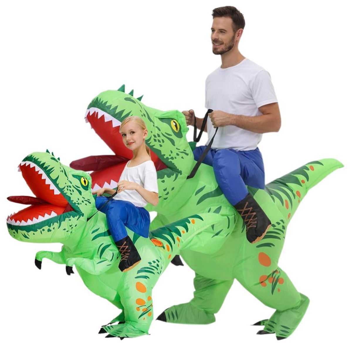 Kids Riding T Rex Costume Halloween Blow up Costume - ChildAngle