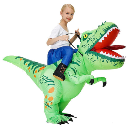Kids Riding T Rex Costume Halloween Blow up Costume - ChildAngle