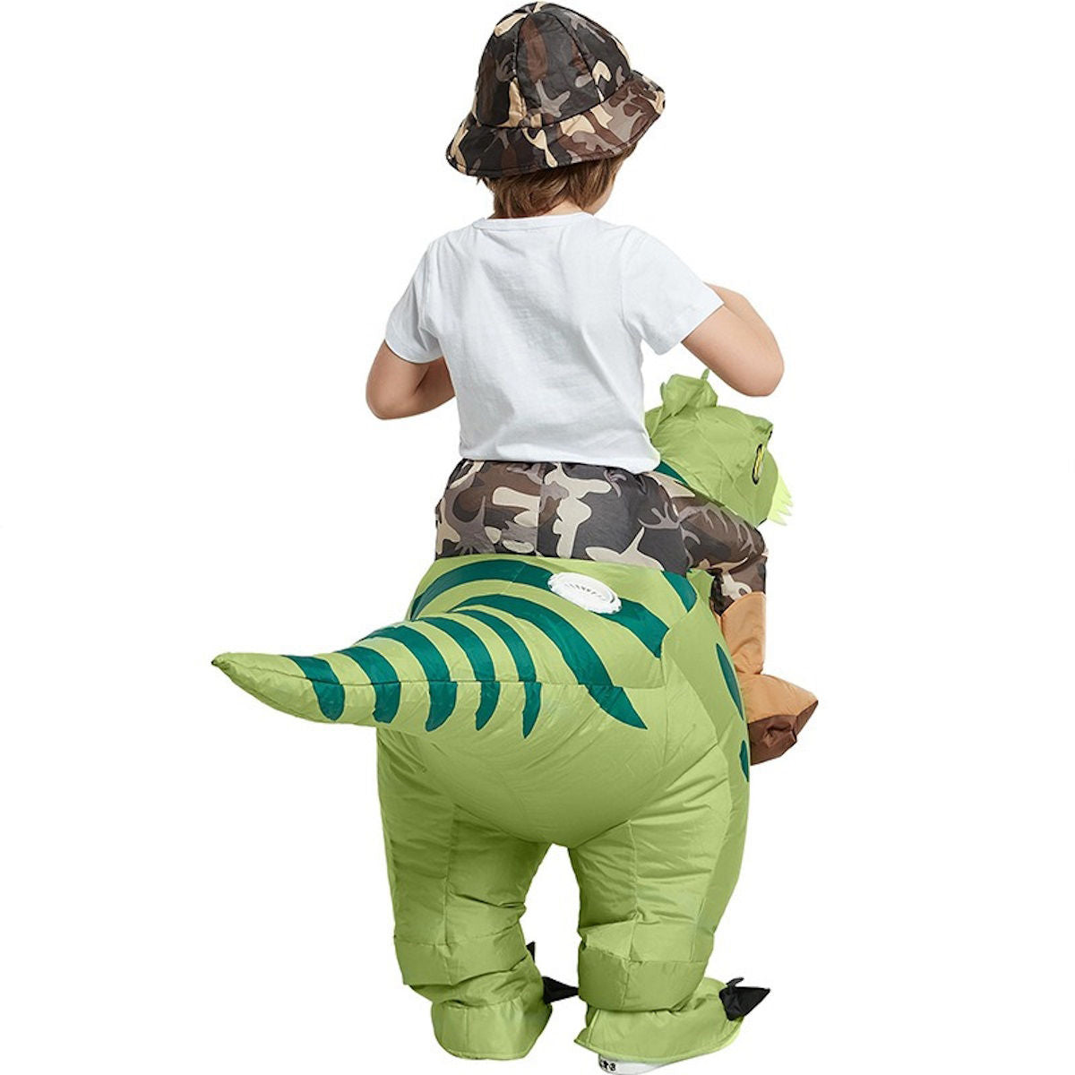 Kids Riding T Rex Costume Halloween Blow up Costume - ChildAngle